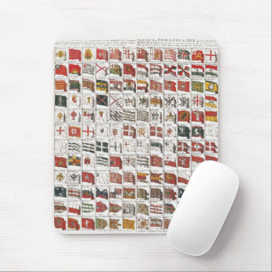 Antikes Poster mit nautischen Flaggen der Welt Mousepad