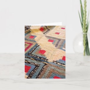 Antikes Quilt-Blockhaus-Design Karte