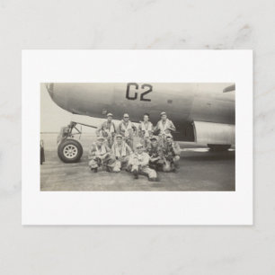 Antikes Real Foto WWII B-29 Bomber Crew Postkarte