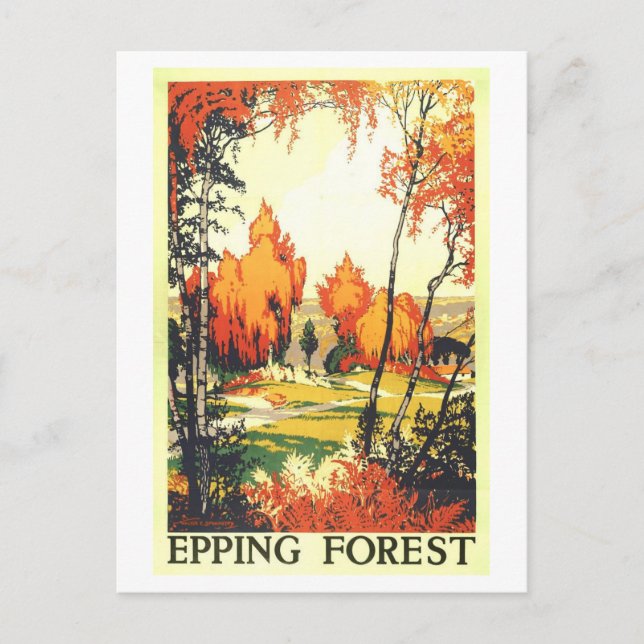 Antikes Reiseplakat für Epping Forest Postkarte (Vorderseite)
