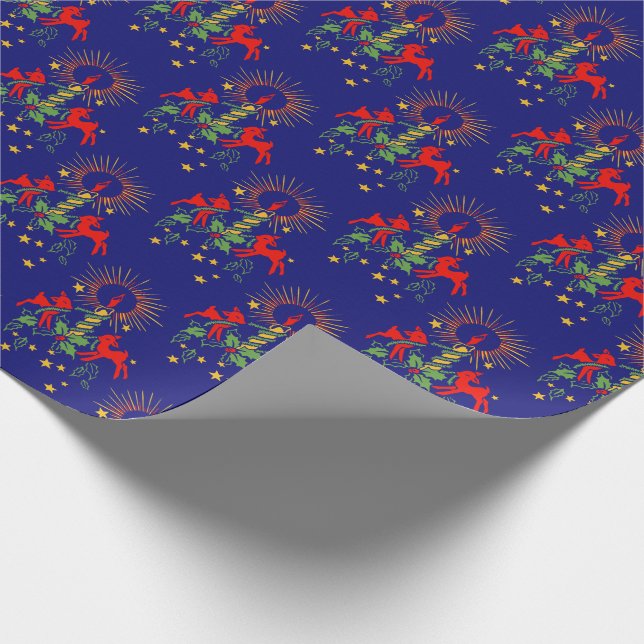 Antikes Ren-WeihnachtsPackpapier Geschenkpapier (Ecke)