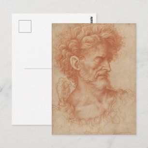 Antikes Renaissance Barock Rötelporträt Postkarte