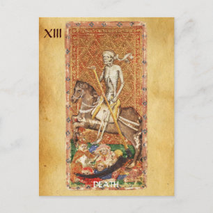 ANTIKES RENAISSANCE-TAROT 13 / TOD POSTKARTE