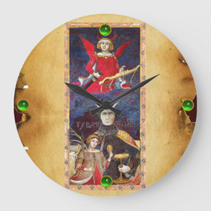 ANTIKES RENAISSANCE-TAROT 15 /DER TEUFEL GROßE WANDUHR