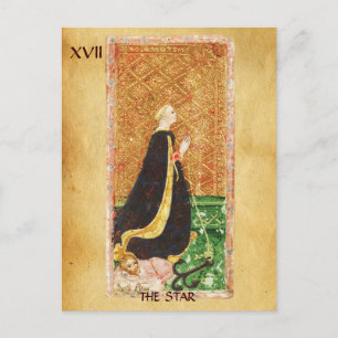 ANTIKES RENAISSANCE-TAROT 17 / DER STERN (HOFFNUNG POSTKARTE