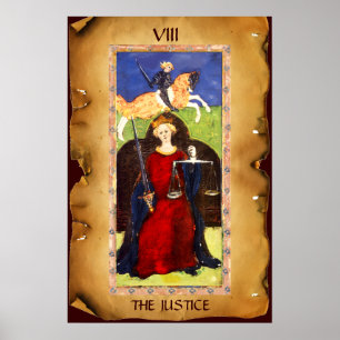 ANTIKES RENAISSANCE-TAROT  8 / DIE GERECHTIGKEIT POSTER