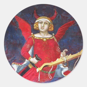 ANTIKES RENAISSANCE TAROT / DER TEUFEL Stolz Detai Runder Aufkleber