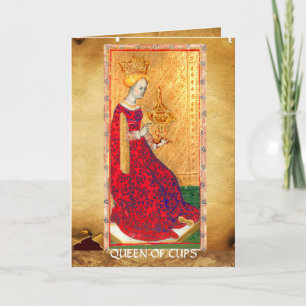 ANTIKES RENAISSANCE-TAROT KÖNIGIN DER KELCHE KARTE