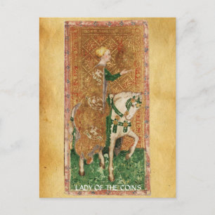 ANTIKES RENAISSANCE-TAROT / LADY OF THE COINS POSTKARTE