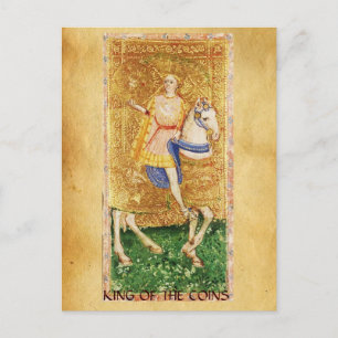 ANTIKES RENAISSANCE-TAROT / RITTER DER MÜNZEN POSTKARTE