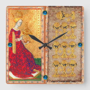 ANTIKES RENAISSANCE-TAROT/ ZEHN UND KÖNIGIN DER KE QUADRATISCHE WANDUHR