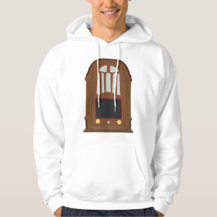 Antikes Röhrenradio-Radio im Vintage Holzstereo Hoodie