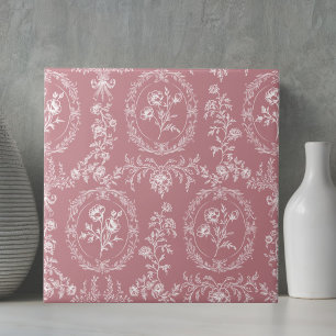 Antikes Rokoko-Blumen-Blumenmuster Fliese