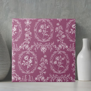 Antikes Rokoko-Blumen-Blumenmuster Fliese