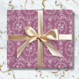 Antikes Rokoko-Blumen-Blumenmuster Geschenkpapier