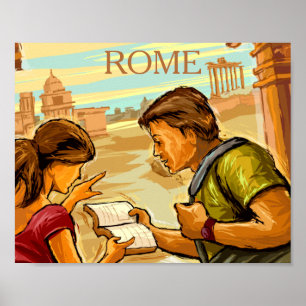 Antikes Rom Illustrationskunst Touristenplakat Poster