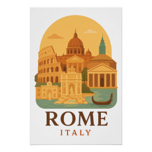 Antikes Rom Italien Reise Colosseum & Pantheon Poster