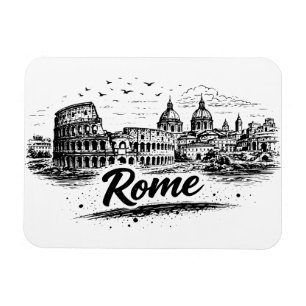 Antikes Rom Italien Stadtlandschaft Bleistift Kuns Magnet