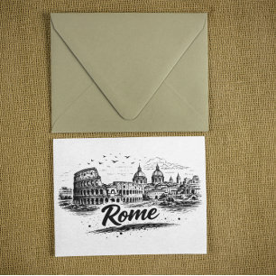 Antikes Rom Italien Stadtlandschaft Bleistiftkunst Postkarte