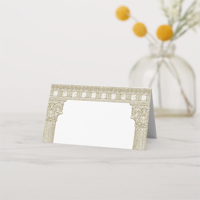 Antikes Rom-Party mit eleganten Tempelsäulen Platzkarte (Vorderseite)