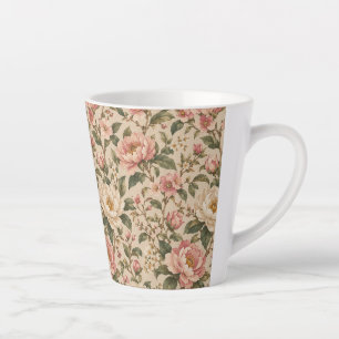 Antikes romantisches Pfingstrosen- und Rosengarten Milchtasse