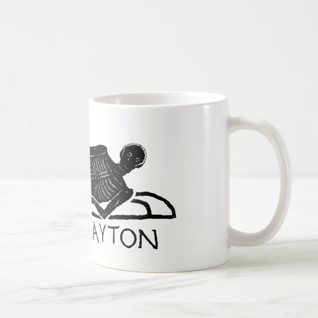 Antikes römisches Artifakt Know Thyself Skelett Kaffeetasse (Rechts)