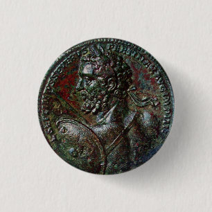 ANTIKES RÖMISCHES BRONZEmedaillon SEPTIMUS SEVERUS Button