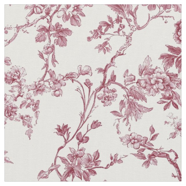 Antikes rosa Blumen-Toile Stoff (Nahaufnahme)