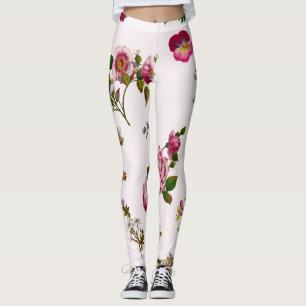 Antikes Rosa Blumenmuster - Benutzerdefinierte Hin Leggings