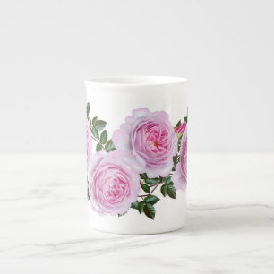 Antikes rosa Pfingstrosenmuster Prozellantasse