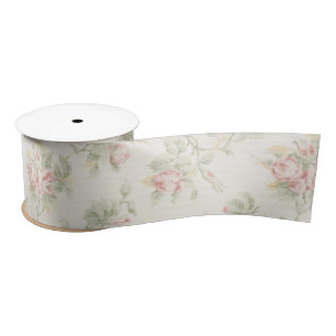 Antikes Rosa Rosen Cottagecore Blumenmuster Satinband