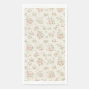 Antikes Rosa-Rosen-Cottagecore-Blumenmuster Serviette