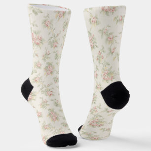 Antikes Rosa Rosen Cottagecore Blumenmuster Socken