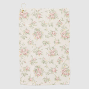 Antikes Rosa-Rosen-Landhausstil-Blumenmuster Golfhandtuch