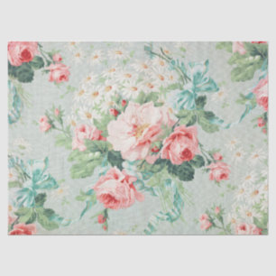 Antikes Rosa-Rosen-Shabby-Chic-Blumenmuster Seidenpapier