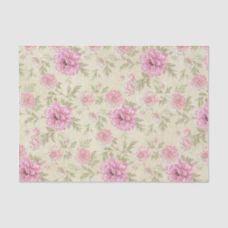 Antikes rosa Wasserfarben-Blumen botanisch Vintage Seidenpapier
