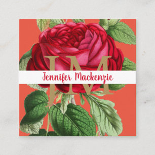 Antikes Roségold, hübsches Pfirsich und Rosa Quadratische Visitenkarte
