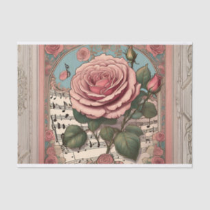Antikes Rosen-Dekor-Seidenpapier Seidenpapier