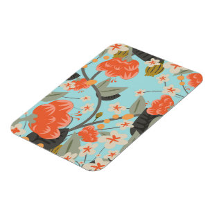 Antikes Rosen- und Blumen-Wallpaper Magnet