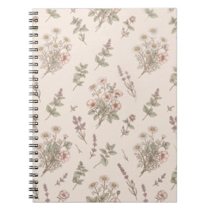Antikes Rosen- & Wildblumen-Botanik-Notizbuch Notizblock