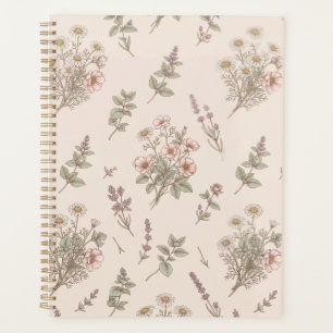 Antikes Rosen- & Wildblumen-Botanik-Notizbuch Planer
