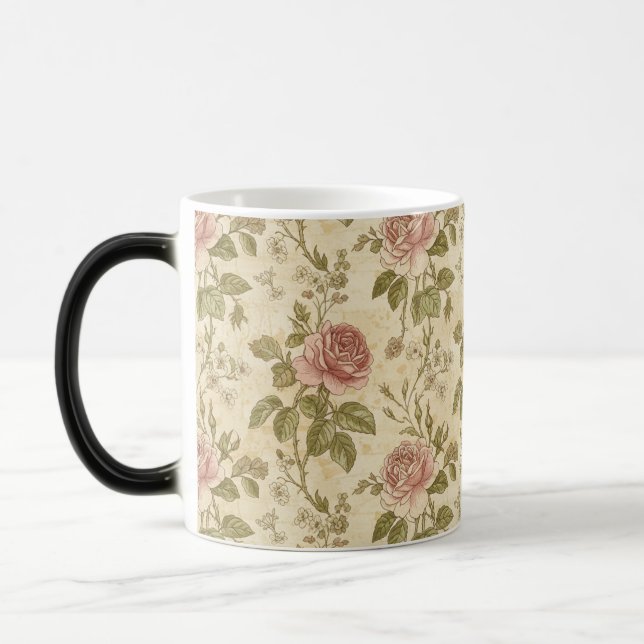 Antikes Rosenblumenmuster Verwandlungstasse (Links)
