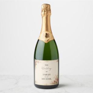 antikes Rosengarten Champagnerflaschenetikett