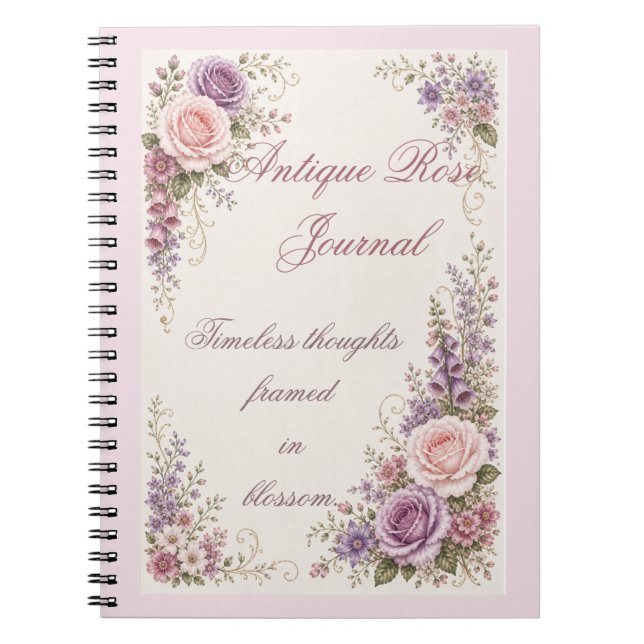 Antikes Rosenjournal Notizblock (Vorderseite)