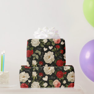 Antikes Rosenmuster Geschenkpapier