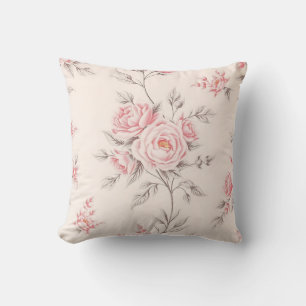 Antikes Rosenmuster in Rosa Kissen