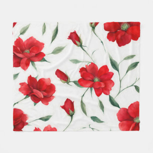 Antikes Rosenrot-Blumenmuster Gemütliche Heimdekor Fleecedecke