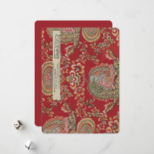 Antikes rotes französisches Fabrikat aus Villefran Feiertagskarte