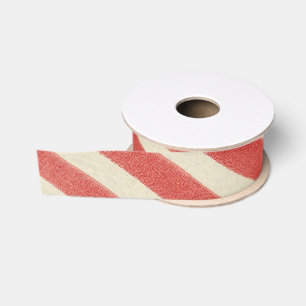 Antikes rotes gestreiftes 1,5" Grosgrain-Band Ripsband
