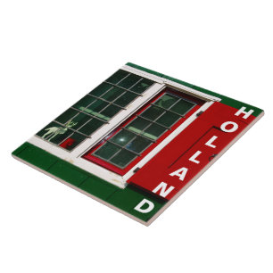 Antikes rotes grün weißes holländisches traditione fliese